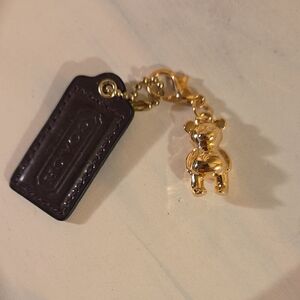Coach Gold Bear Keychain with Brown Tag